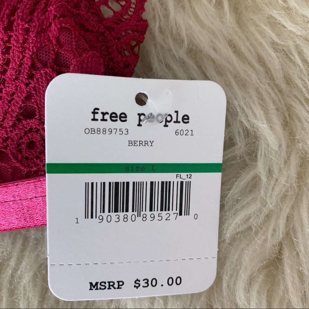NEW free people mila bralette in berry - Picture 4 of 8